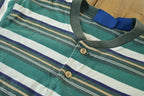 Vintage 1990s Towncraft Horizontal Striped Short Sleeve Henley Graphic T-Shirt
