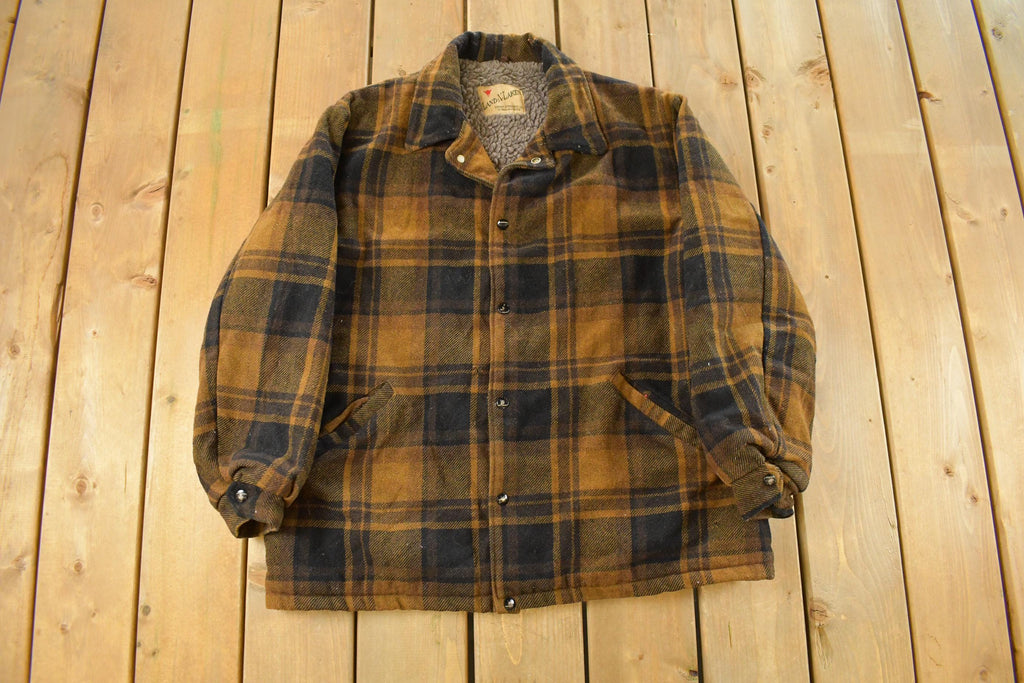 Vintage 1990s Land N Lakes Sherpa Lined Flannel Jacket Men's Large