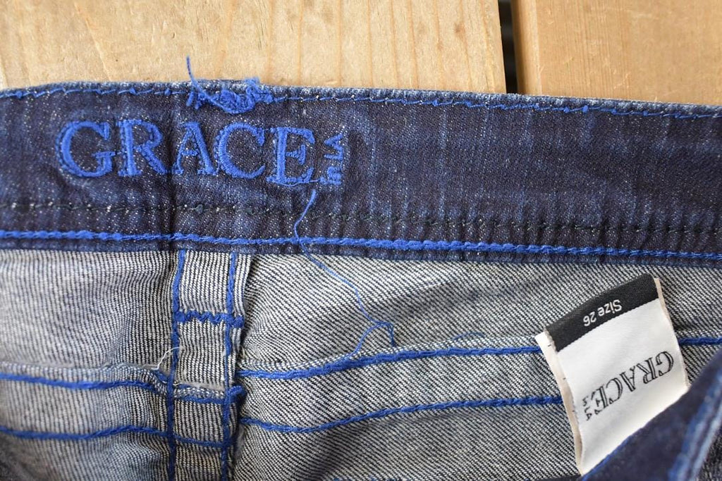Vintage Deadstock Y2K Grace In LA Bedazzle Western Bootcut Low Rise Jeans Women's Size 26 x 32