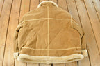 Vintage 1990s Phat Farm Faux Shearling Suede Leather Jacket Men's 4XL