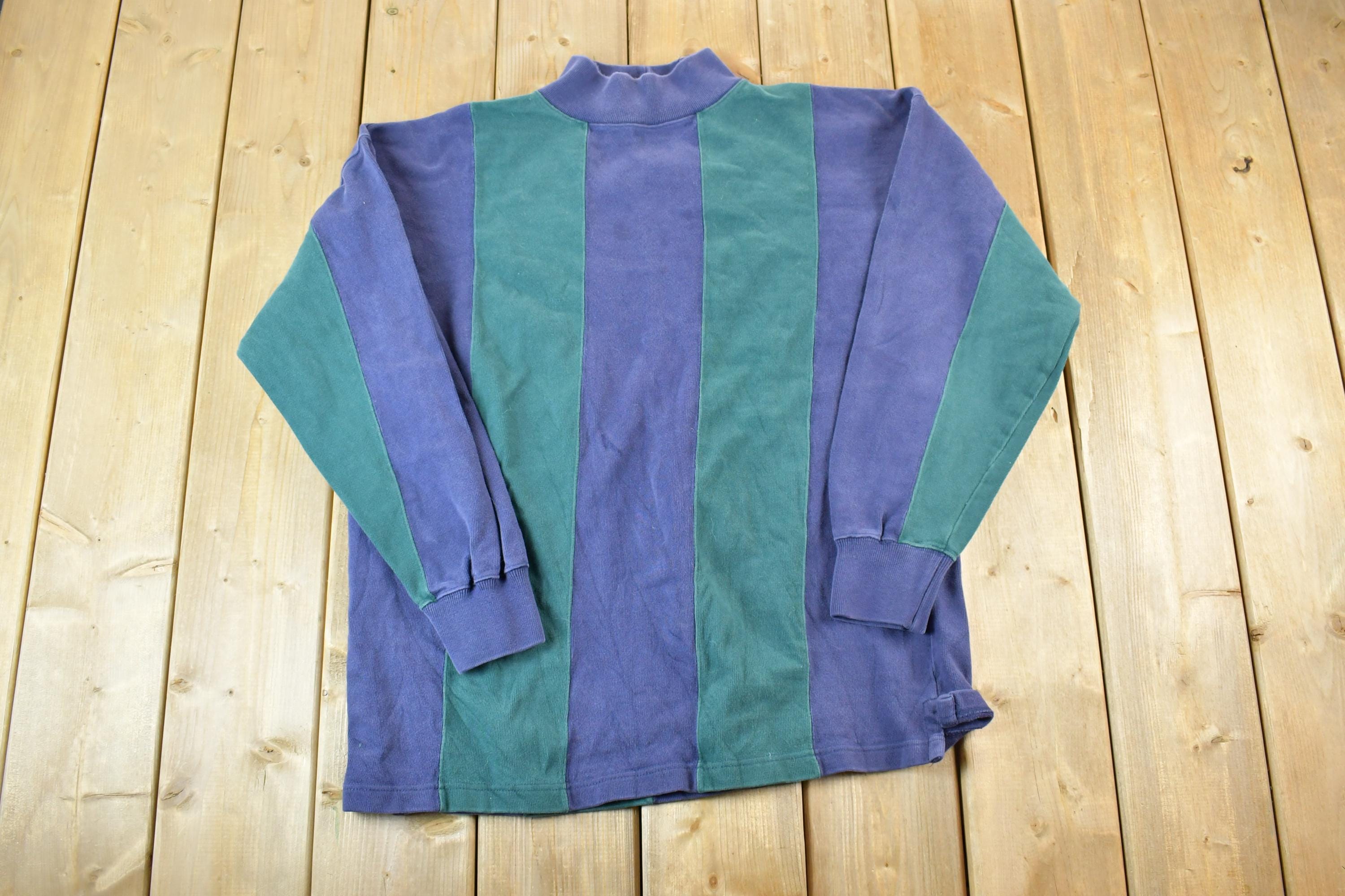 Vintage 1990s Britches Great Outdoors Souvenir Colour Block Crewneck Sweatshirt Made In USA