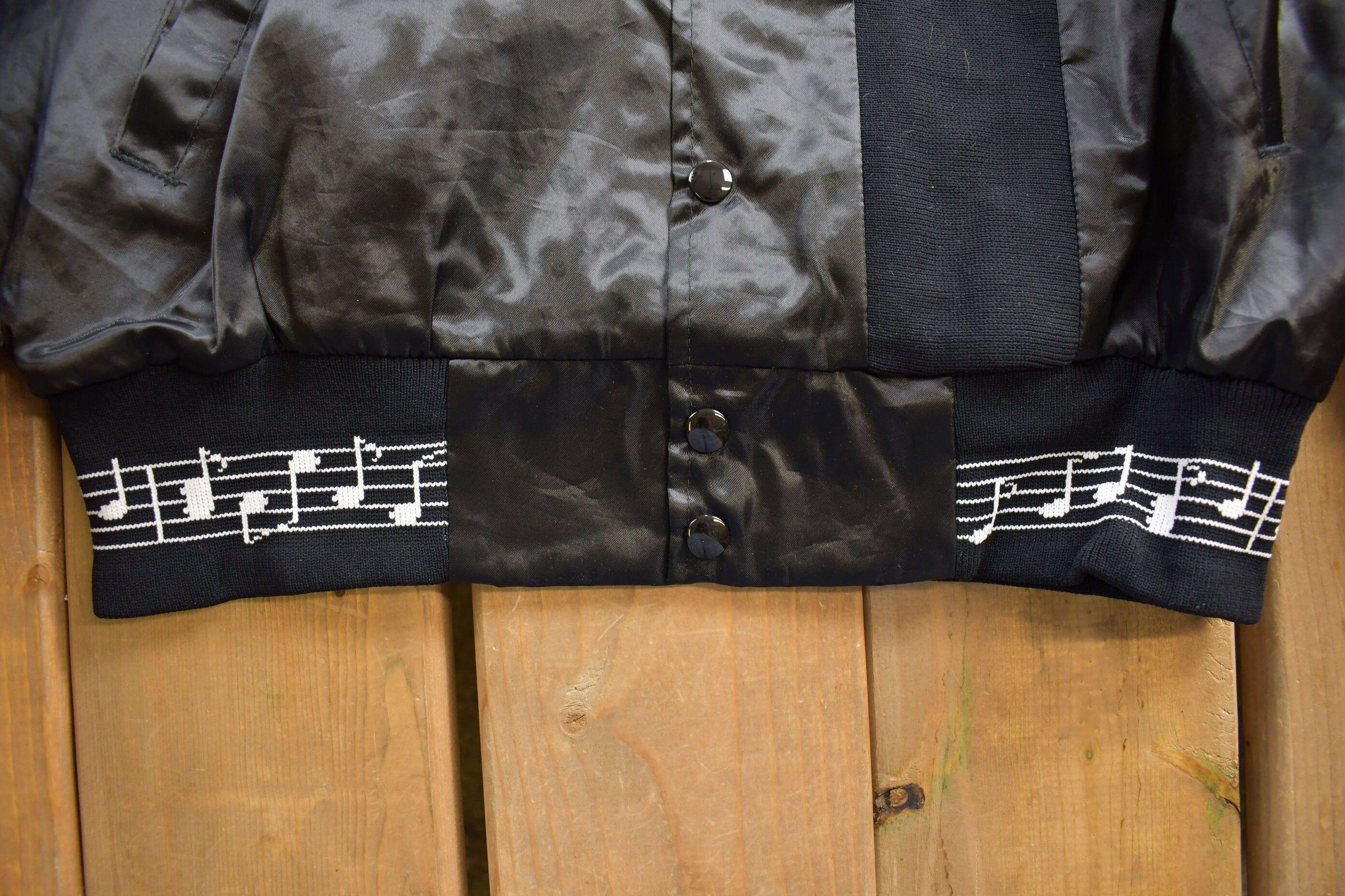 Vintage 1980s West Ark Nashville Music City Satin Bomber Jacket