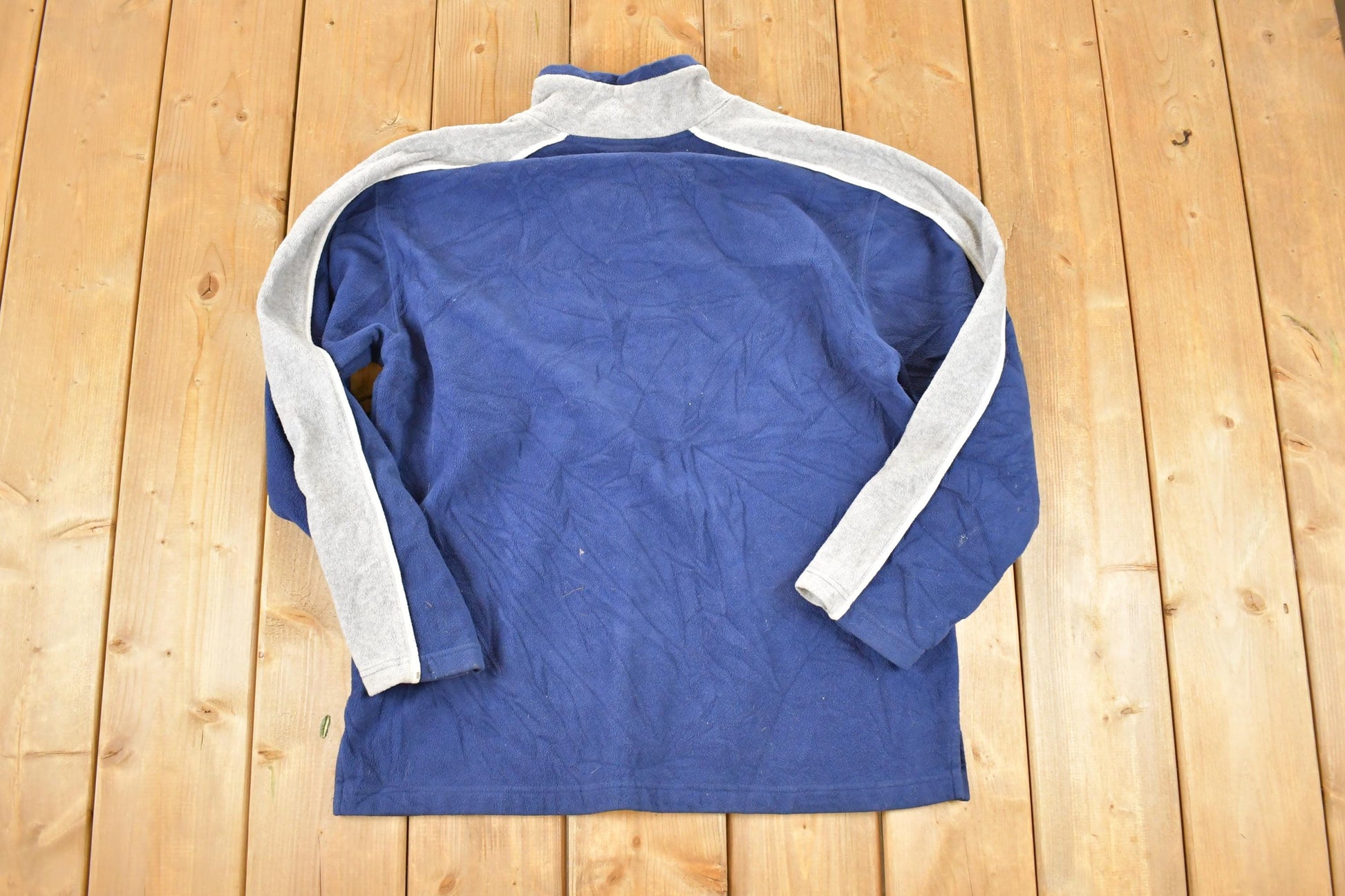 Vintage 1990s Edmonton Oilers NHL Hockey Quarter Zip Fleece Sweatshirt Mens M / Made In USA / Vintage Winter Sportswear