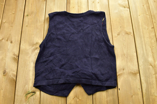 Vintage Floral Knitted Sweater Vest / Vintage 90s Crewneck / Pattern Sweater / Outdoor / Hand Knit / Pullover Sweatshirt / Requirements