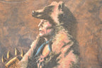 Vintage 1990s Aztec Bear And Wolf Outdoors T-Shirt