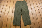 Vintage 1990's Uniform Trousers with Stretch Waist 28-30 x 28 Made in USA  American Vintage  Streetwear Fashion  Vintage Pants