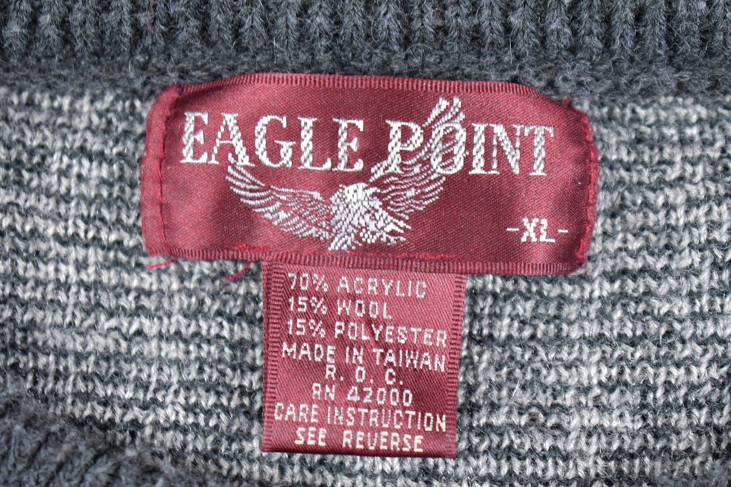 Vintage 1990s Eagle Point Knitted Sweater  Vintage 90s Crewneck  Pattern Sweater  Outdoor  Hand Knit  Pullover Sweatshirt