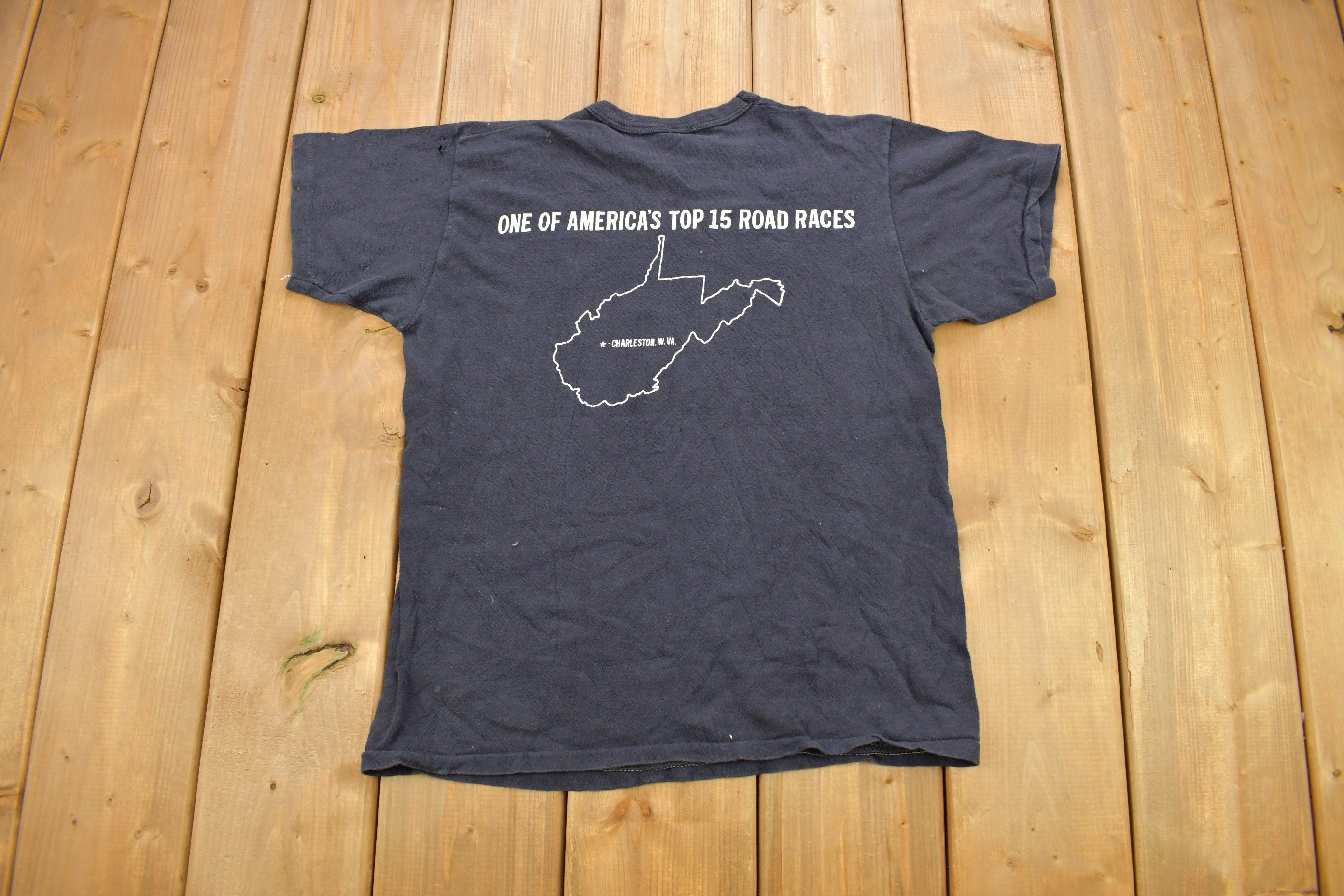Vintage 1979 Charleston West Virginia Distance Run Graphic T Shirt