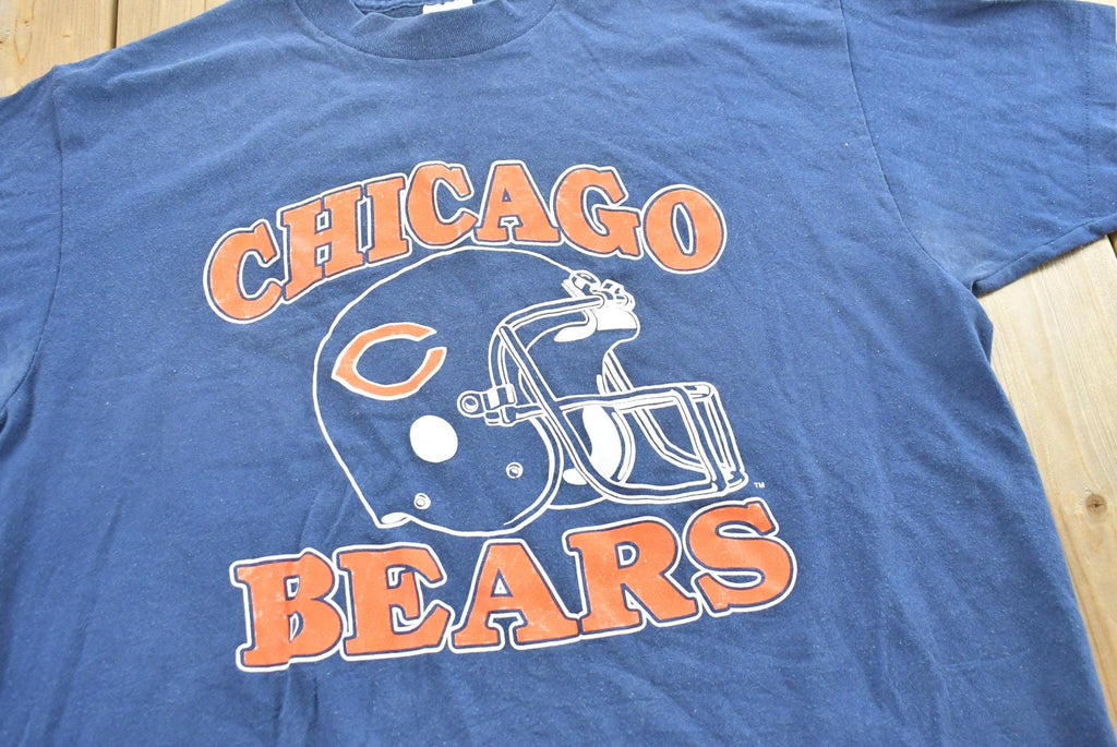 Vintage 1980s Trench Chicago Bears NFL Graphic T-Shirt Mens L