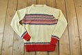 Vintage 1980s Ski Knit Crewneck Sweater /