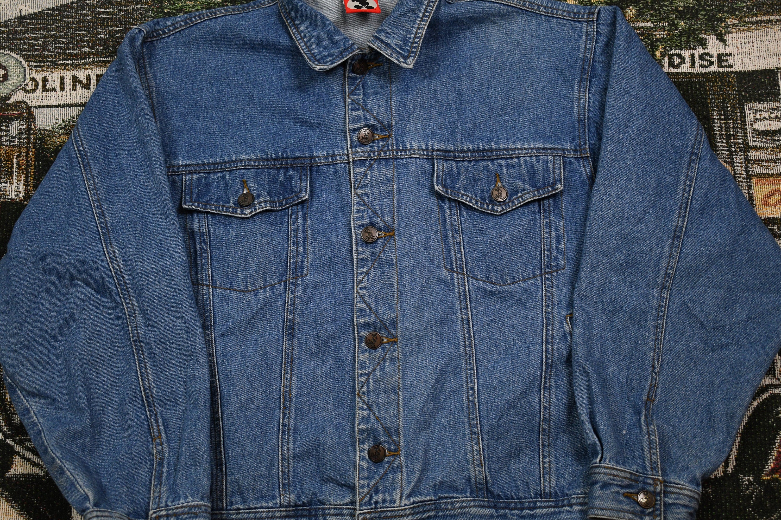 Vintage 1990s Mickey Inc Disney Embroidered Jean Jacket