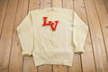 Vintage 1950s 100% Wool Collegiate Varsity Style Knit Sweater "LV" True Vintage Made In USA