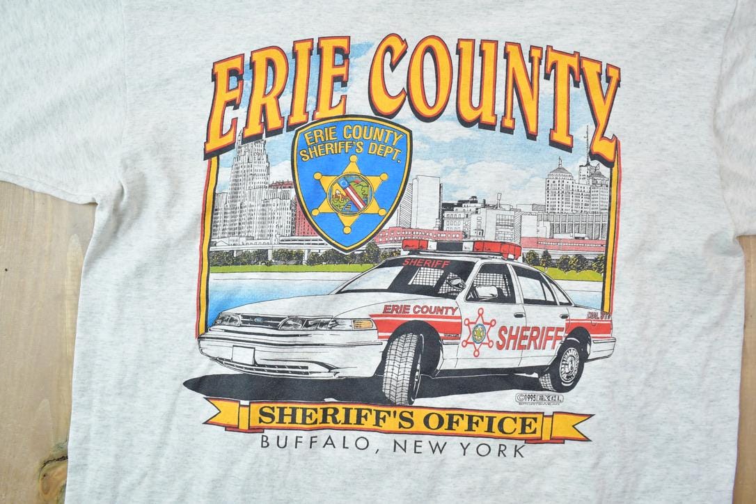 Vintage 1990s Erie County Sheriff's Dept Buffalo New York Souvenir T-Shirt