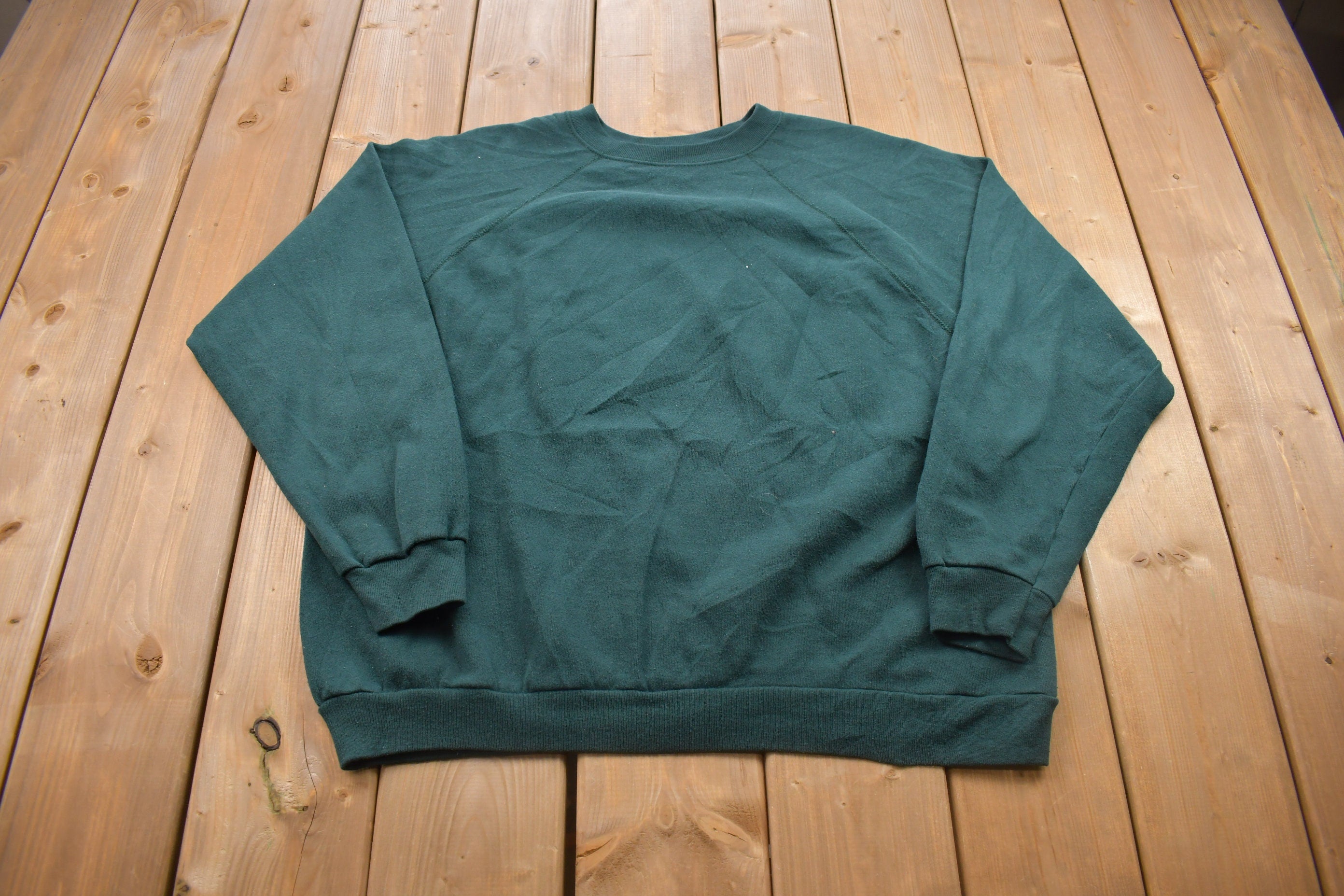 Vintage 1990s Blank Raglan Crewneck Sweatshirt