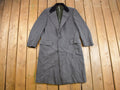 Vintage 1980s Cricketeer Herringbone Fur Collar Over Coat