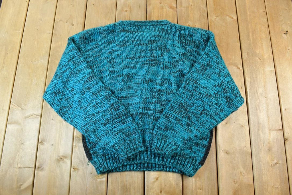 Vintage 1990s Street Scenes Loose Knit Crewneck Sweater