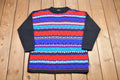 Vintage Knitted Village Fair Striped Sweater