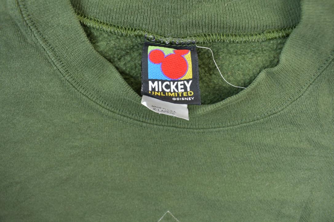 Vintage 1990s Mickey Mouse Disney Crewneck / Vintage Sweatshirt / Vintage Disney / Mickey / Embroidered / Made In USA
