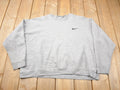 Vintage 1990s Nike Heather Grey Mini Swoosh Crewneck Sweatshirt