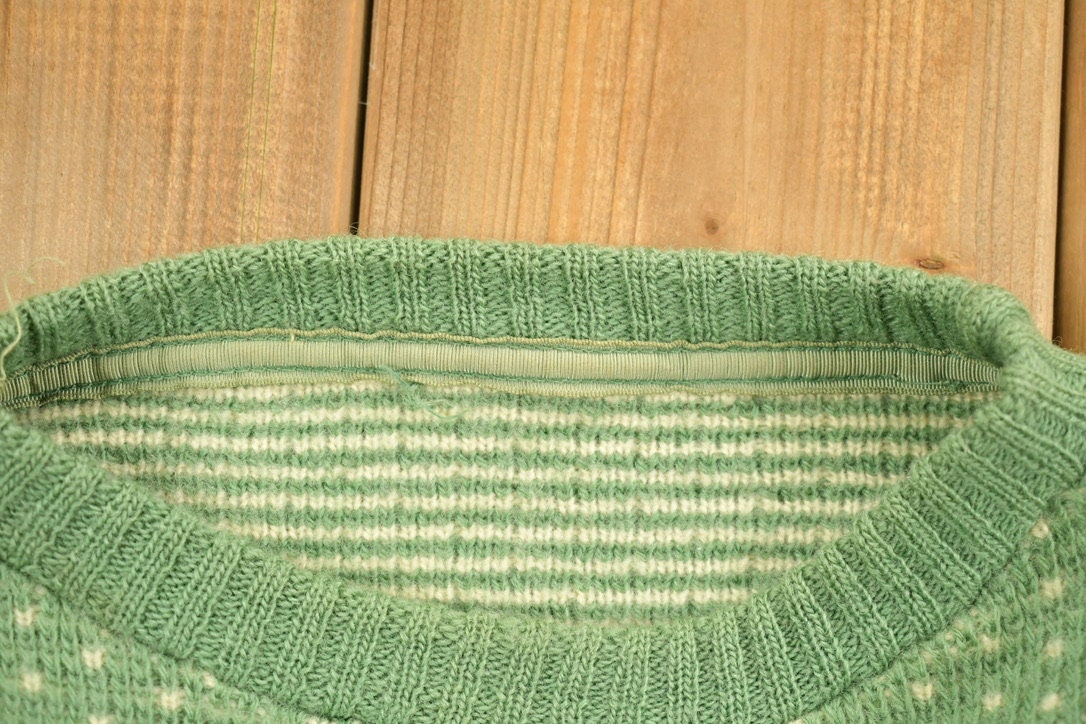 Vintage 1940s Moose Knit Wool Sweater /
