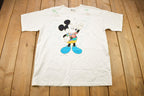 Vintage 1990s Walt Disney World Mickey Mouse Embroidered Graphic Ladies T-Shirt