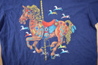 Vintage 1990s Carousel Horse Graphic Single Stitch T Shirt Made In USA