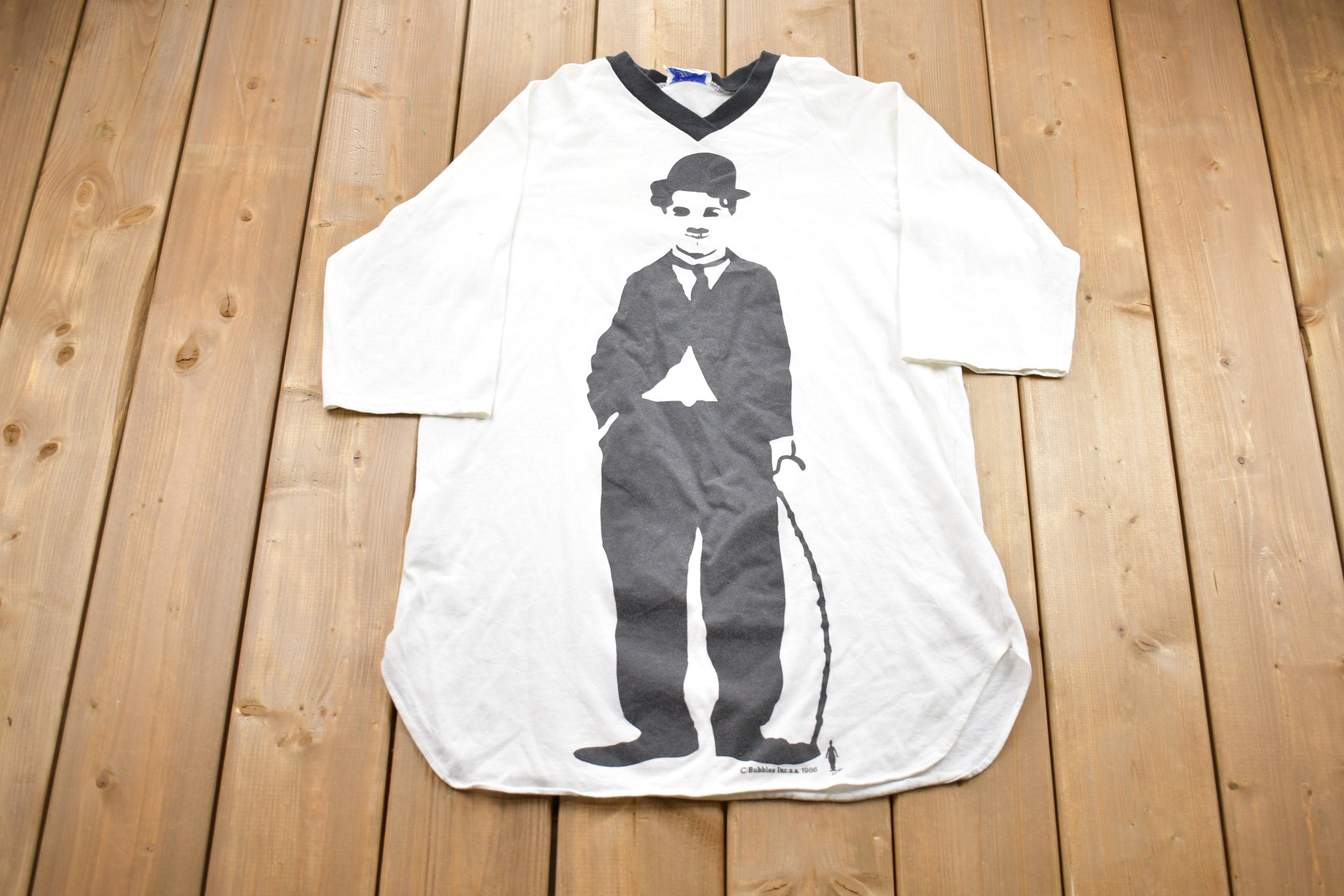 Vintage 1986 Charlie Chaplin Flirts Graphic T-Shirt
