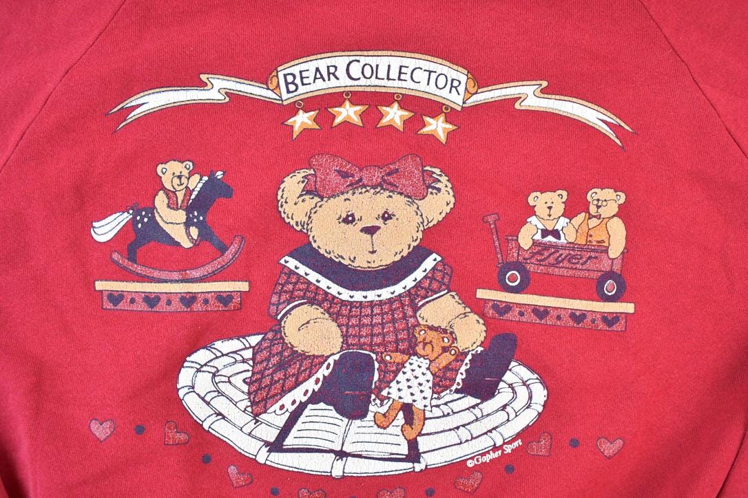 Vintage 1990s Bear Collector Collared Crewneck Sweater