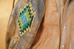 Vintage 1990s Avirex USA Native Tribal Leather Varsity Jacket Men's Medium /