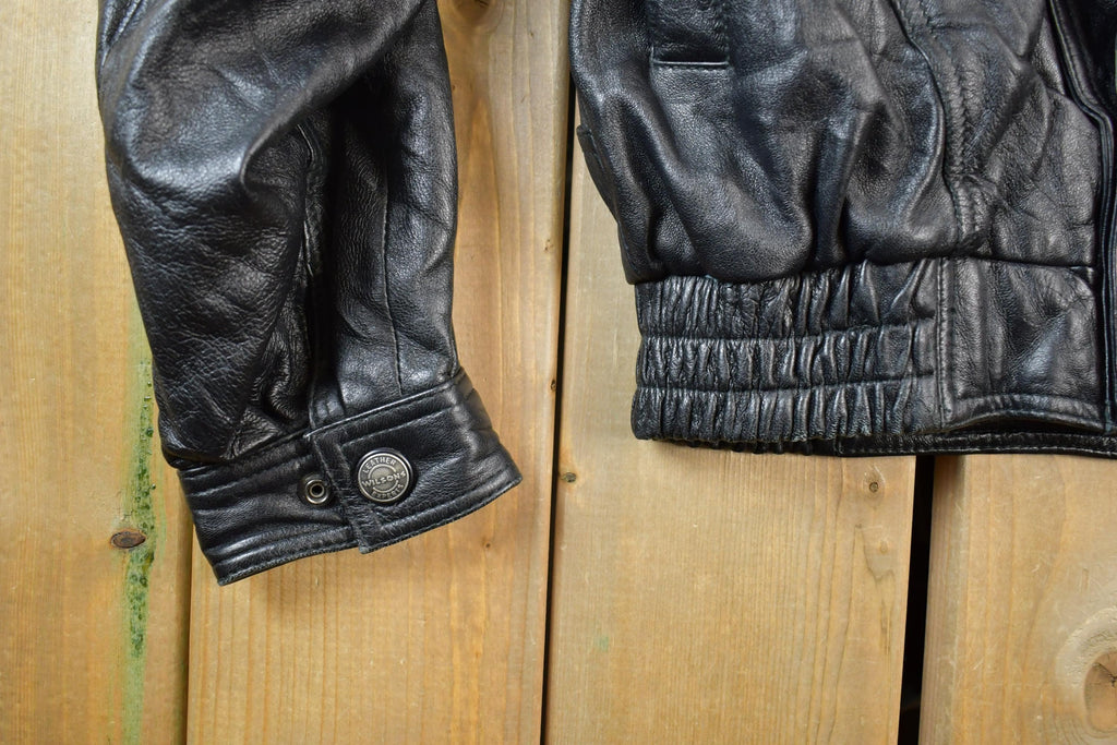 Vintage 1990s Wilson Thinsulate Motorcycle Leather Biker Jacket Made In USA