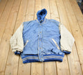 Vintage 1990s Basic Editions Hooded Jean Jacket Made In USA