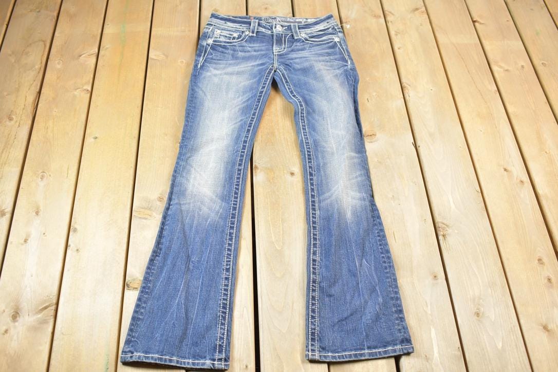 Vintage Y2K Miss Me Bedazzled Low Rise Jeans Size 26x31