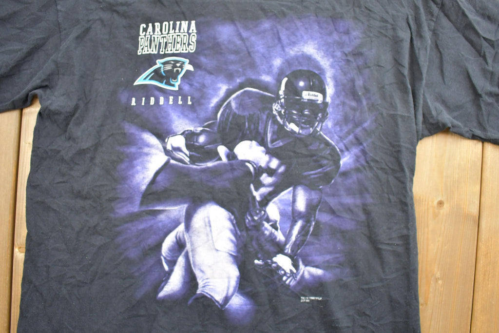 Vintage 1998 Carolina Panthers Ridell NFL Graphic T-Shirt