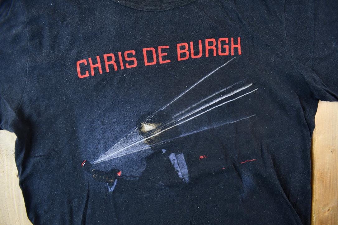 Vintage 1984 Chris De Burgh Man On The Line Tour Band Tee