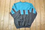 Vintage 1990s Pep Port Colour Block Teal Crewneck Sweatshirt