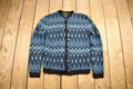 Vintage 1980s Norvyk Pure Wool Cardigan Sweater Diamond Pattern