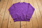 Vintage 1990s Fruit of The Loom Blank Purple Crewneck Sweatshirt Made In USA