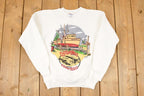 Vintage 1990s Fulton Oysterfest Cartoon Tug Boats FAB Graphic Print Crewneck Sweatshirt Mens S
