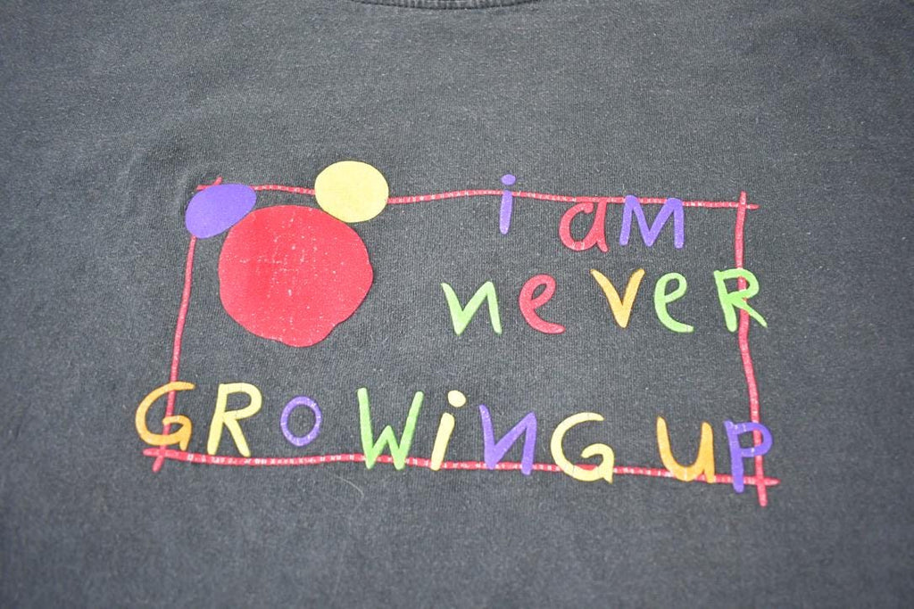 Vintage 1990s I Am Never Growing Up Disney World Graphic T-Shirt