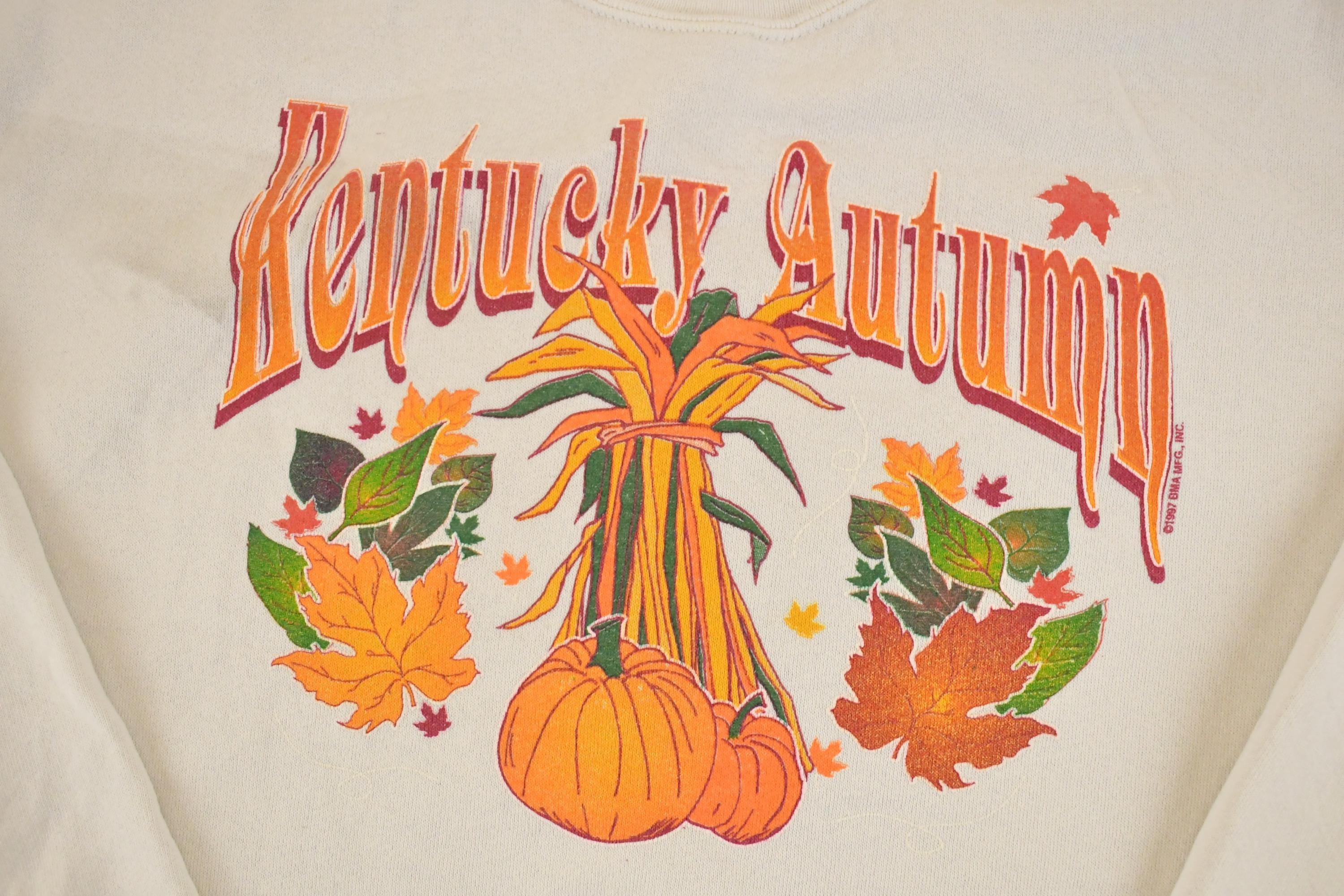 Vintage 1990s Kentucky Autumn Souvenir Crewneck Sweatshirt Womens L / 90s Crewneck / Fall Vacation Sweater