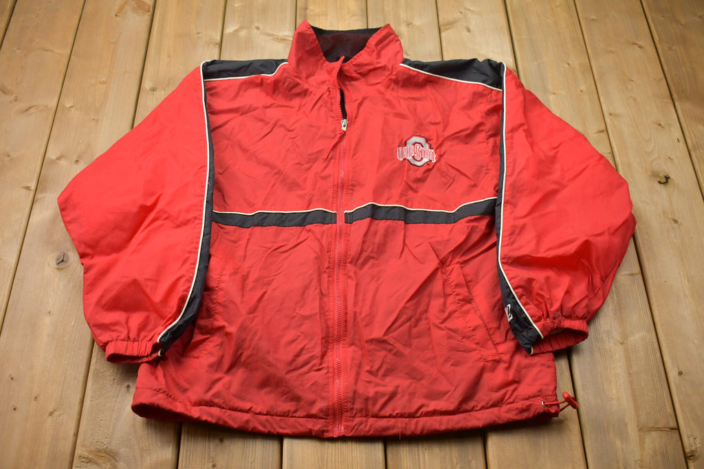 Vintage 1980s Ohio State Buckeyes University Logo Athletic Windbreaker Jacket