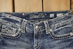 Vintage Deadstock Y2K Miss Me Bedazzled Low Rise Jeans Women's Size 26x31