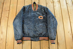 Vintage 1980s Chicago Bears NFL Satin Snap Button Bomber Jacket Men's Medium