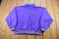 Vintage 1990s Cabin Creek Blank Purple Fleece Zip Up Sweater