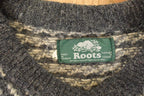 Vintage 1990s Roots Wool Knit Crewneck Sweater Men's L