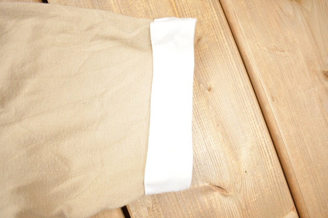 Vintage 1990s Hook French Sleeve Beige T-Shirt