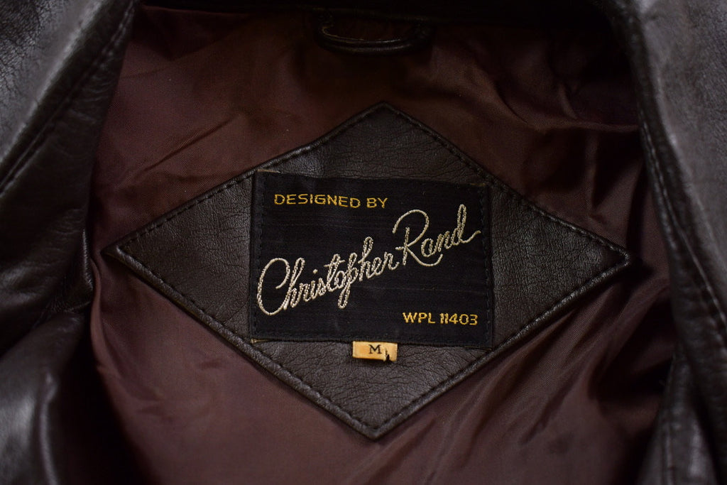 Vintage 1990s Christopher Rand Leather Varsity Jacket