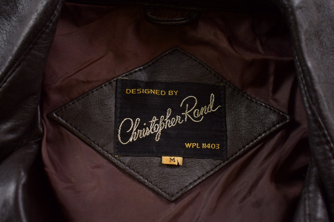 Vintage 1990s Christopher Rand Leather Varsity Jacket