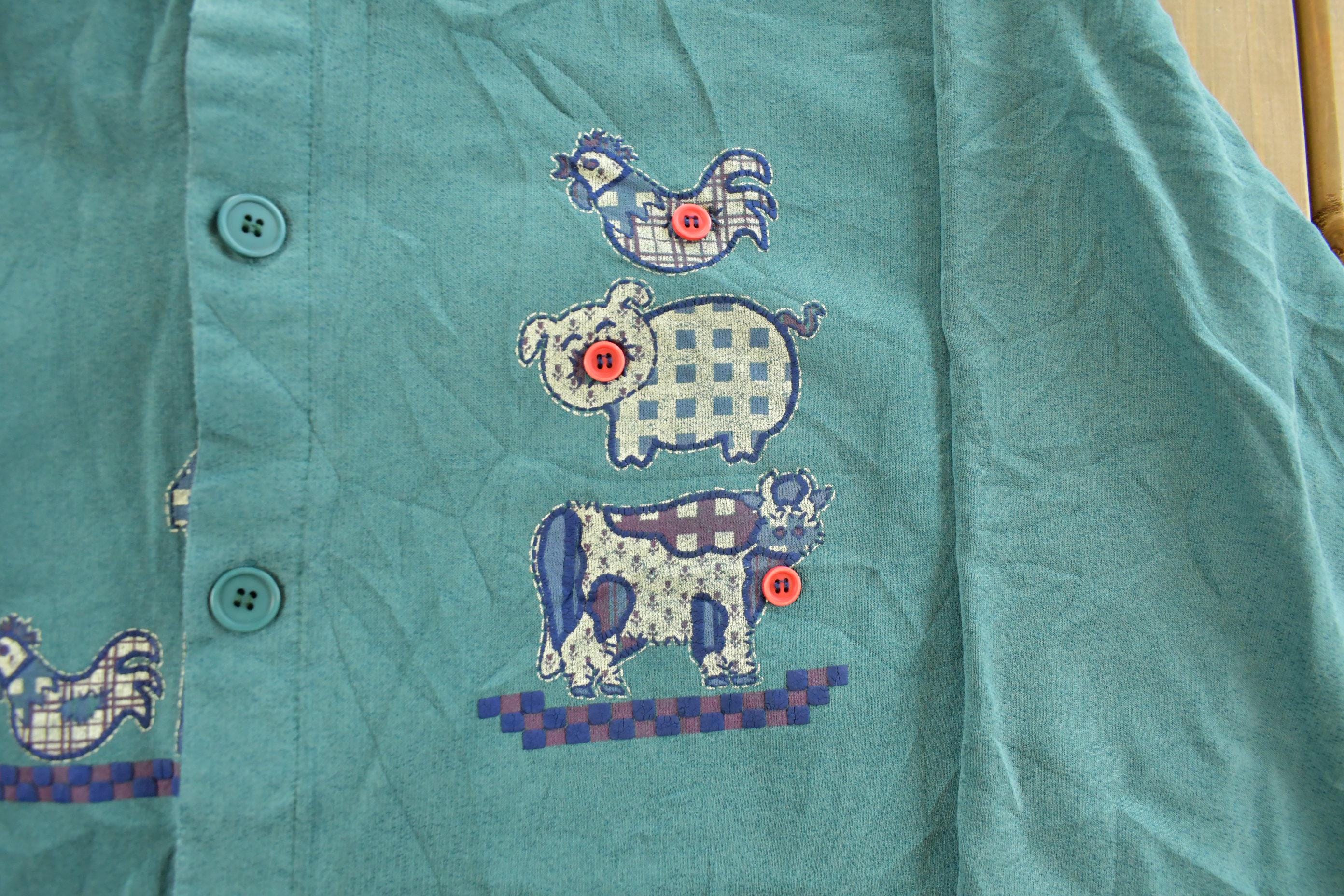 Vintage 1990s Art Unlimited Farm Animals Cardigan Sweater Men's XL
