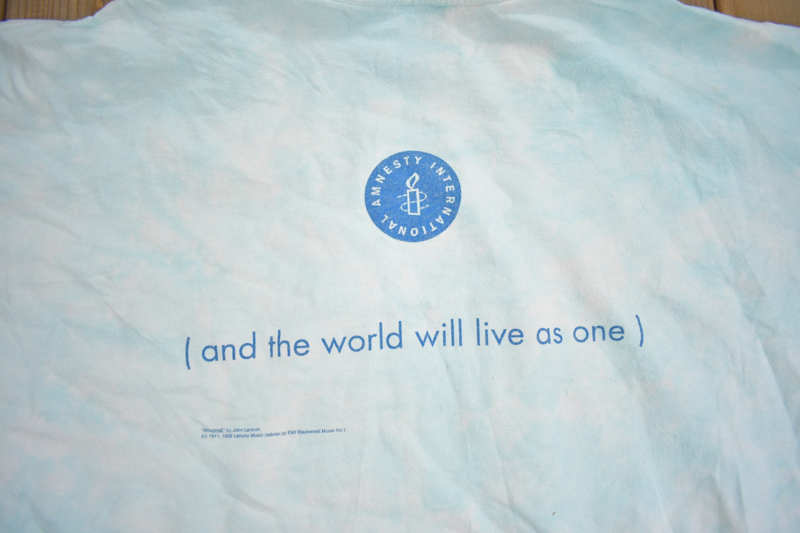 Vintage 1999 John Lennon Imagine Liquid Blue T-shirt